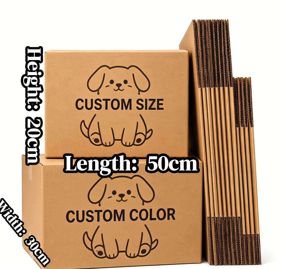 Cajas de envío corrugadas para marcas de mascotas de tamaño personalizado | Caja de envío con estampado de perro y gato personalizada a color para artículos de mascotas | MOQ 100 unidades