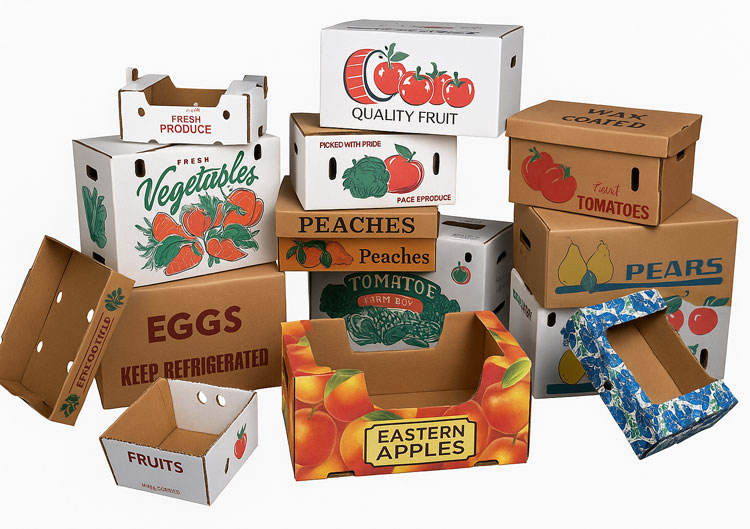 Square Corrugated Shipping Boxes Full Size Range | 8cm to 35cm Custom Printed Fruit Vegetable & Produce Boxes | MOQ 100 pcs