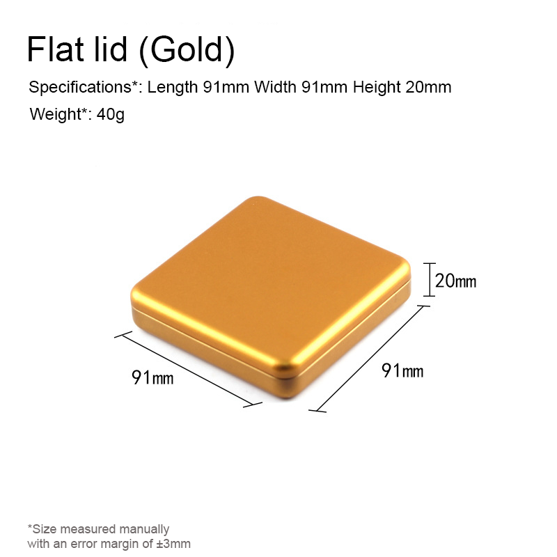 Custom 91x91x20mm Flat Square Rounded Corner Tin Box | Multi-Color Green Gray Gold Black Red Orange Teal Flat Press Lid Full-Color Print for Tea Jewelry Card Stationery & Small Brand Gift Tin | MOQ 100 pcs