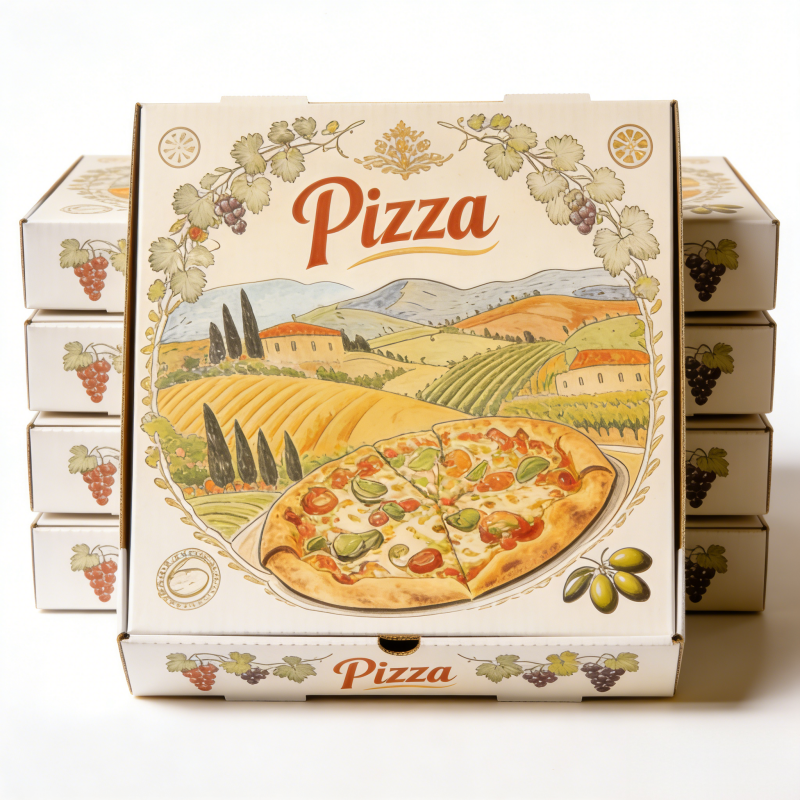 Cajas de pizza octogonales personalizadas | Logotipo en lámina dorada Kraft y embalaje de cartón ondulado negro | Cantidad mínima de pedido: 100 unidades
