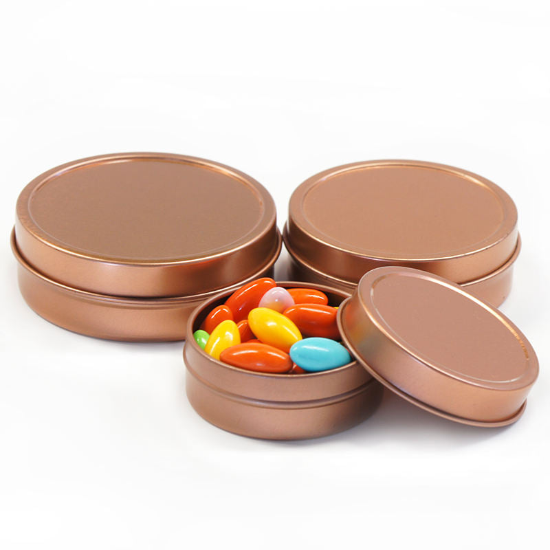 Custom Flat Round Tin Can | Multi-Color White Silver Rose Gold Green Black Press-On Lid Full-Color Print for Mint Candy Candle Lip Balm Skincare Eyeshadow & Small Brand Gift Tin | MOQ 100 pcs