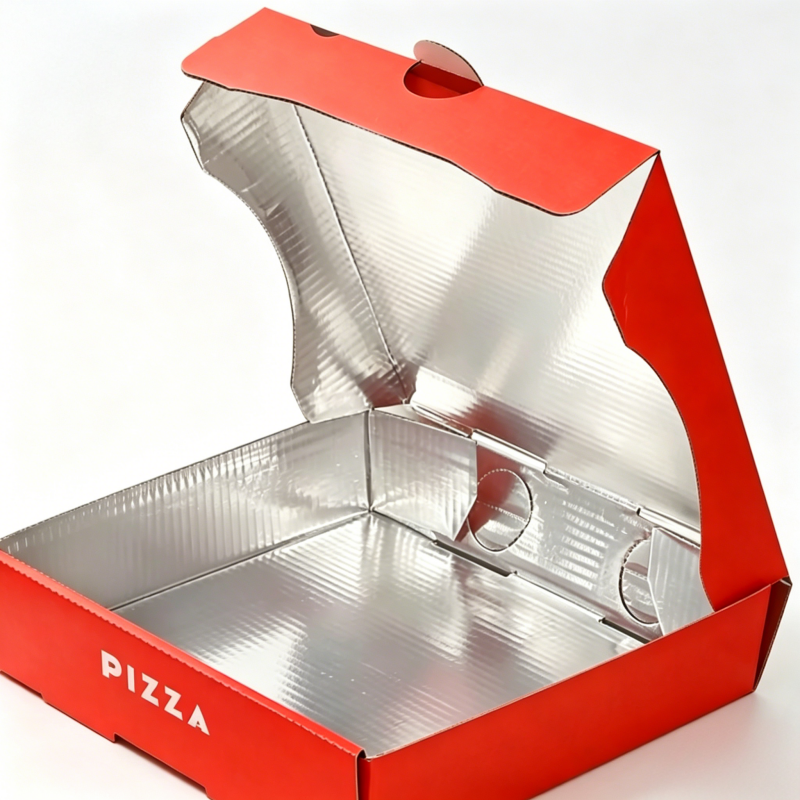 Cajas de pizza octogonales personalizadas | Logotipo en lámina dorada Kraft y embalaje de cartón ondulado negro | Cantidad mínima de pedido: 100 unidades