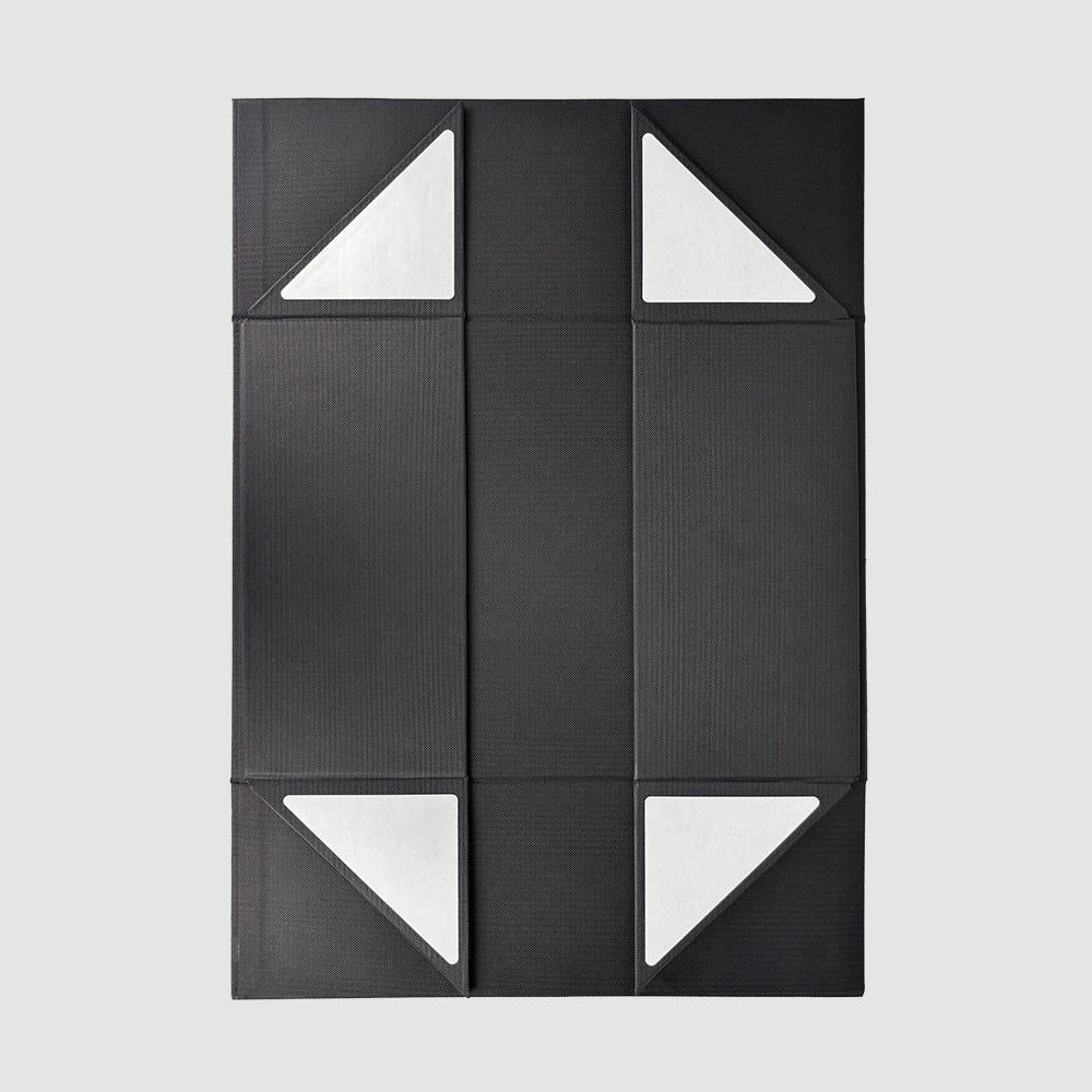 Custom Matte Black Large Magnetic Gift Box | Silver Logo Interior Print for Luxury Apparel Menswear Sportswear & Corporate Gifts | MOQ 100 pcs