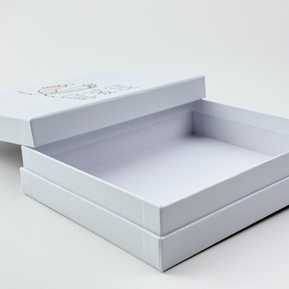 Custom Full-Color Print Two-Piece Lid and Base Gift Box | White Base Multi-Size for Baby Shower Birthday Snack Beauty Pet & Holiday Gift Set Packaging | MOQ 100 pcs