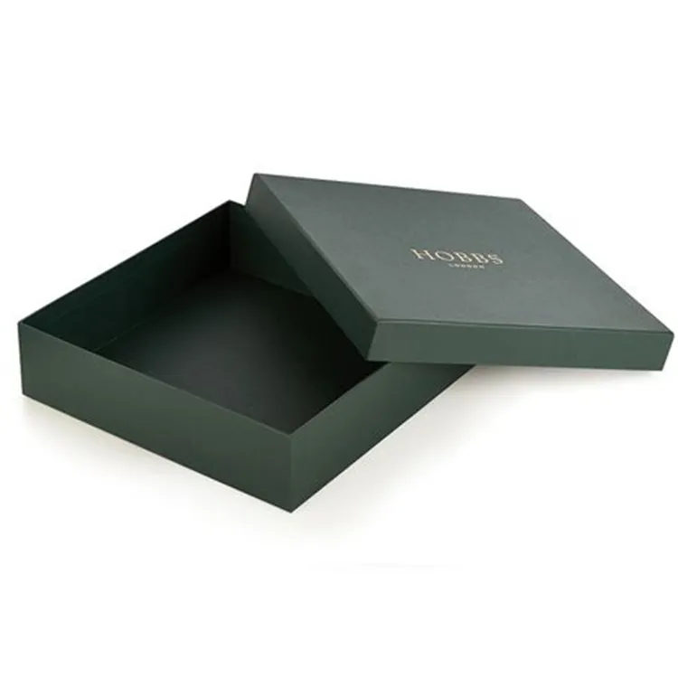Caja de regalo grande personalizada de dos piezas con tapa y base para ropa | Logotipo con lámina dorada o plateada y papel de seda de marca para embalaje minorista de camisas, bufandas y marcas de moda | Varios colores | MOQ 100 unidades