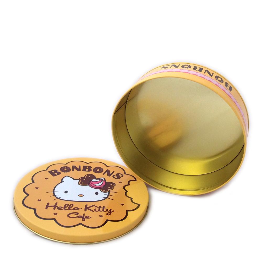 Round Danish Butter Cookies Biscuit Metal Tin Box Custom Logo Food Grade Recyclable Tinplate For Cookie Chocolate Holiday Gift Pack