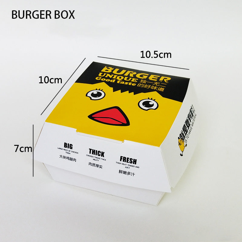 Factory Direct Takeaway Fried Food Packaging Box Food Grade Greaseproof Cardboard Custom Logo Portable Fried Chicken Takeout Carton For Fast Food Restauran
