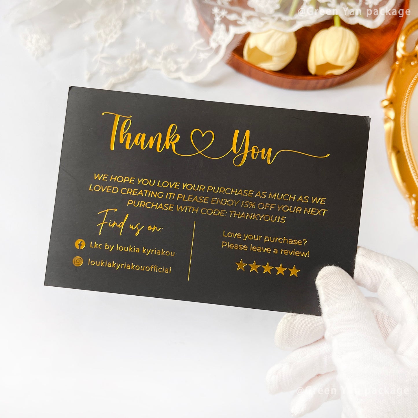 Factory Wholesale Custom Personalized Brand Logo Card Printing Gold Foil Embossed Thick Matte Paper Business Thank You Insert Card OEM ODM Printing Service