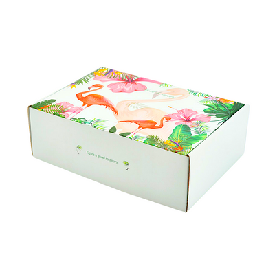 Cajas de envío personalizadas a todo color | Embalaje de envío con arte floral e ilustraciones | Cantidad mínima de pedido: 1000 unidades