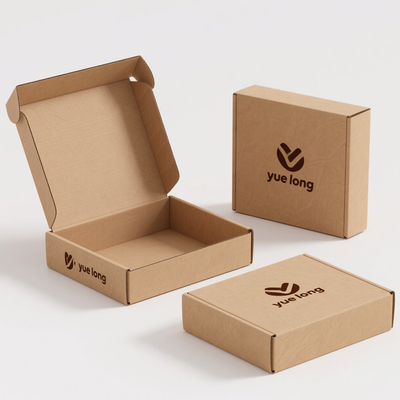 Cajas de envío personalizadas | Kraft con logo a un color Estilos prémium y de lujo a todo color para todas las industrias Disponibles en varios tamaños | MOQ 100 unidades