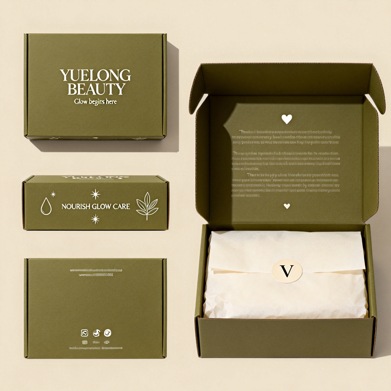 Custom Branded Beauty Mailer Boxes | Logo Slogan & Inner Thank You Print for Skincare Makeup Subscription Boxes | MOQ 100 pcs