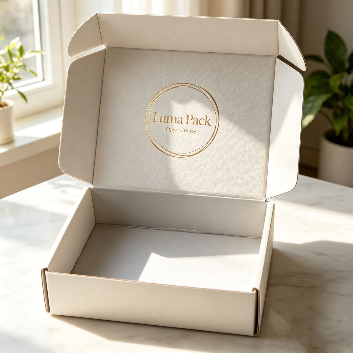 Cajas de envío con tapa interior de lámina de oro blanco crema personalizadas | Sello de logotipo de lujo para joyería, belleza, regalos y marcas minoristas premium | MOQ 100 unidades