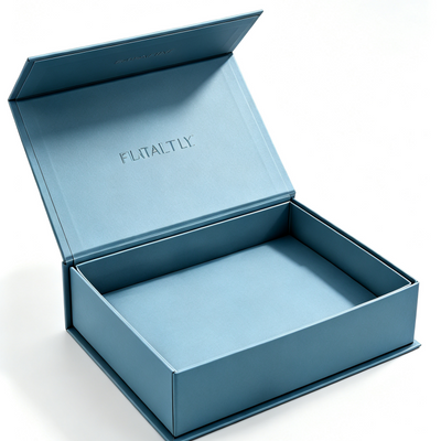 Caja de regalo magnética personalizada | Deboss interior con nombre de marca tonal y almohadilla acolchada suave para embalaje de joyas, pulseras, pendientes, anillos y bufandas | Varios colores | MOQ 100 unidades