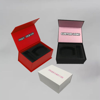 Custom Magnetic Gift Box with Custom-Cut EVA Foam Insert | Multi-Color Holographic Logo for Watch Earphone Tech & Corporate Premium Gift Sets | MOQ 100 pcs