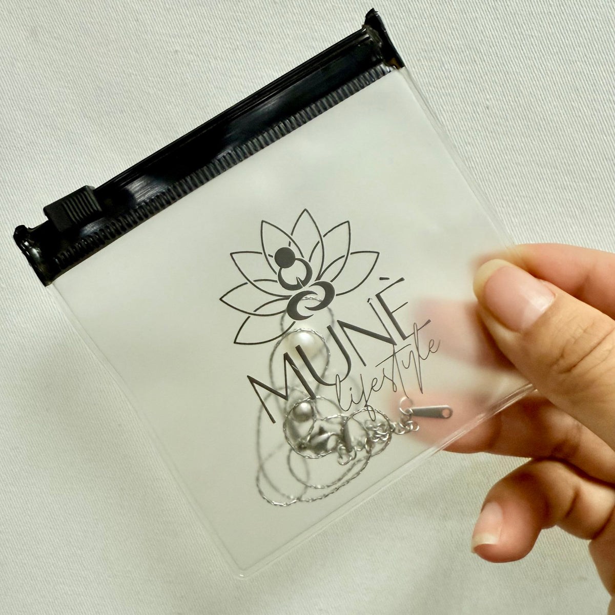 Custom Printed Frosted PVC Zipper Bags | Clear Logo Packaging for Jewelry & Apparel | MOQ 100 pcs