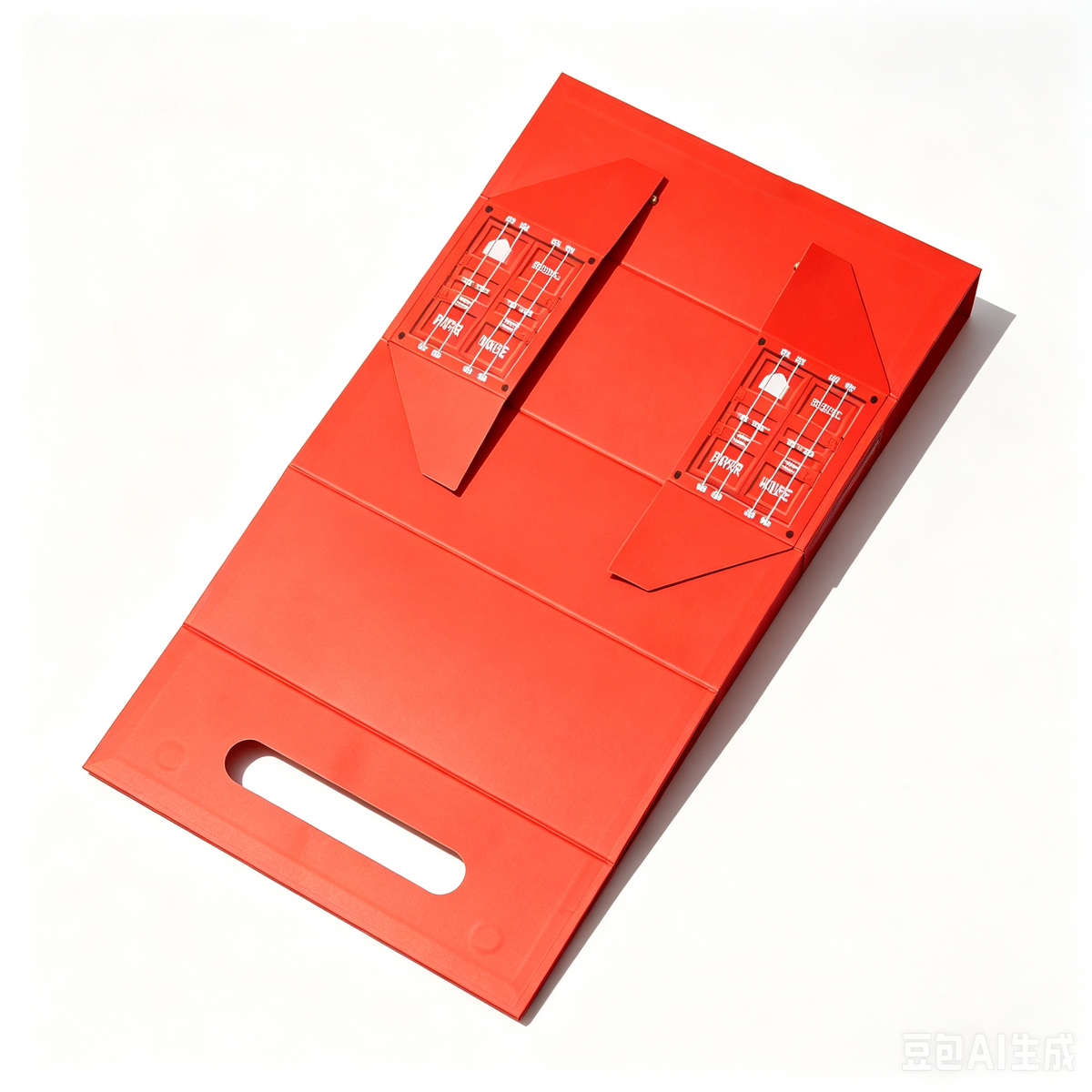 Custom Shipping Container Shape Creative Gift Box | Embossed with Leather Handle & Inner Divider for Food Candy Holiday & Corporate Gifts | MOQ 100 pcs