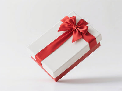 Custom Two-Piece Lid and Base Gift Box | Satin Ribbon Bow & Shredded Paper Fill for Christmas Valentine Wedding & Holiday Retail Gift Packaging | Multi-Color | MOQ 100 pcs