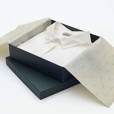 Caja de regalo grande personalizada de dos piezas con tapa y base para ropa | Logotipo con lámina dorada o plateada y papel de seda de marca para embalaje minorista de camisas, bufandas y marcas de moda | Varios colores | MOQ 100 unidades