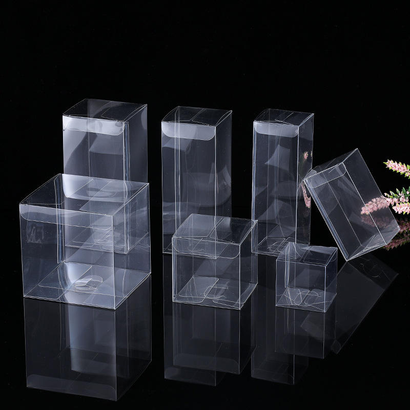 Custom Crystal Clear PVC Folding Square & Rectangle Display Box | Multi-Size Top Insert Closure for Action Figure Toy Skincare Aromatherapy Food Gift Wedding Favor Brand Transparent Packaging | MOQ 100 pcs