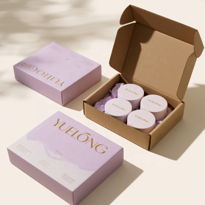 Cajas de Correo Impresas a Medida a Todo Color | Pastel a Todo Color por Fuera y Kraft por Dentro para Cuidado de la Piel y Suscripción | Cantidad Mínima de Pedido 100 unidades