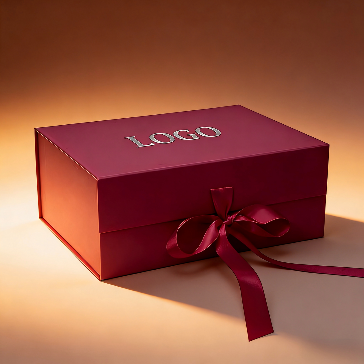 Custom Velvet Lined Magnetic Gift Box | Silver Logo Stamp & Satin Ribbon Bow for Jewelry Wedding Holiday & Luxury Apparel Gifts | MOQ 100 pcs