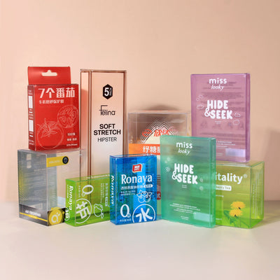 Custom Full Color Printed Clear Frosted Colored Transparent PVC Folding Packaging Box | UV Print Gold Foil Matte Gloss Finish Multi-Size for Beauty Skincare Health Food Small Electronics Apparel Retail Brand | MOQ 100 pcs