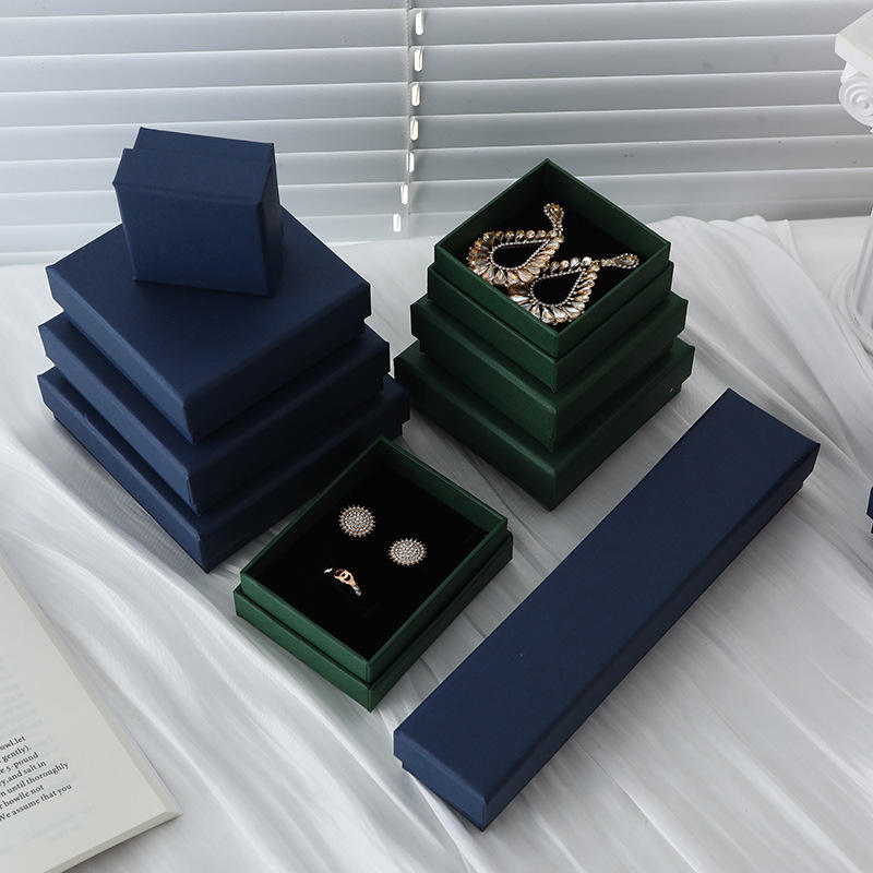 Custom Jewelry Gift Box with Black Velvet Insert | Multi-Color Multi-Size for Ring Earring Bracelet Necklace & Bangle Retail Packaging | Orange Tiffany Blue Navy Green | MOQ 100 pcs