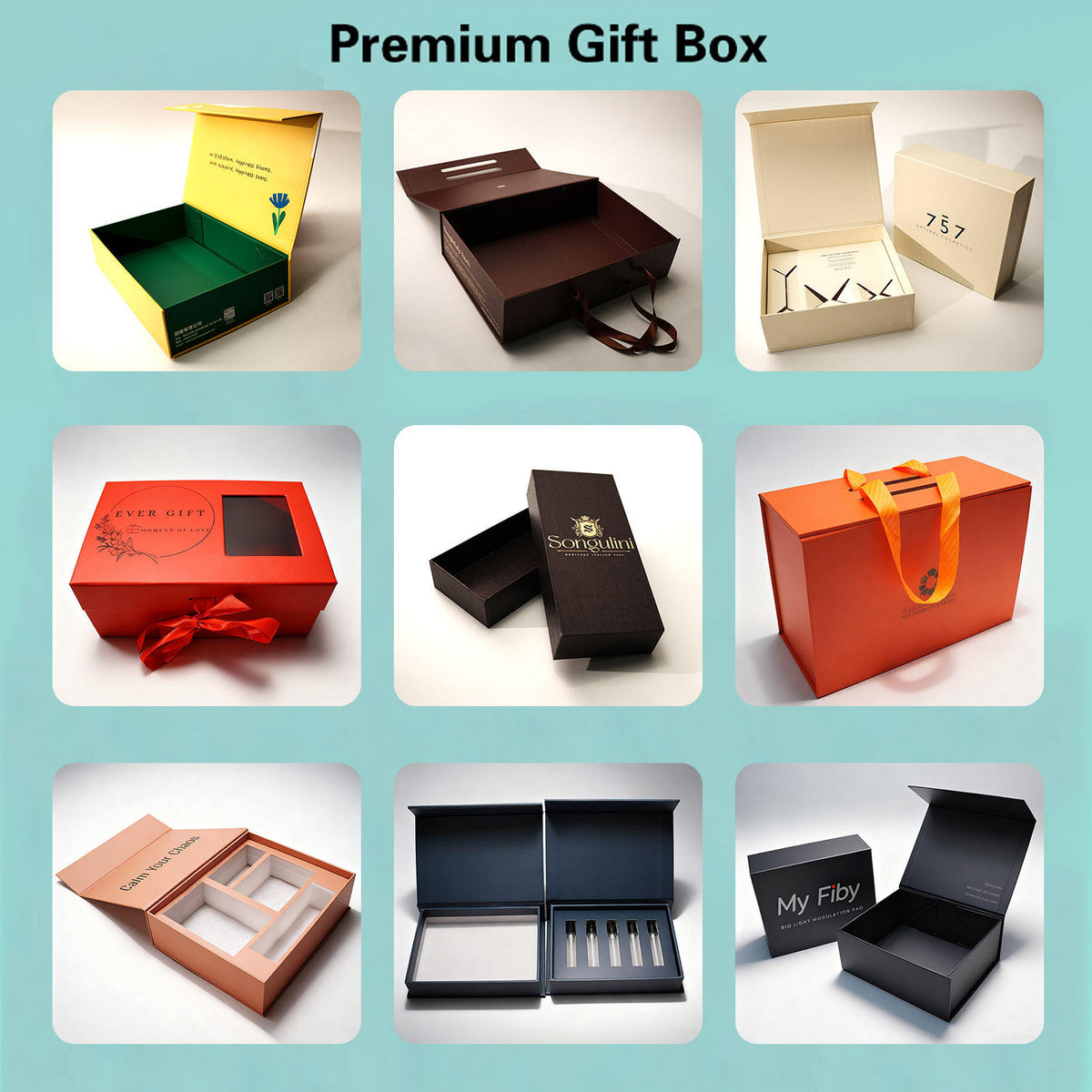 Custom Ivory Two-Piece Lid and Base Gift Box | Gold Foil Floral Border or Embossed Texture with Metal Clasp for Premium Skincare Beauty Sets & Luxury Holiday Gift Packaging | MOQ 100 pcs