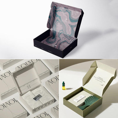 Custom Kraft Mailer Boxes | Natural Kraft Outside Inner Thank You Botanical Print for Apparel Organic Brands | MOQ 100 pcs