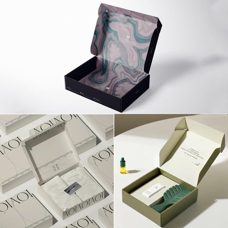 Custom Kraft Mailer Boxes | Natural Kraft Outside Inner Thank You Botanical Print for Apparel Organic Brands | MOQ 100 pcs