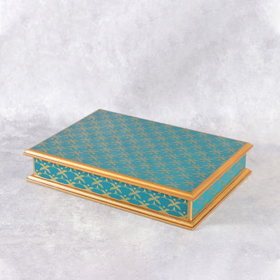 Custom Middle Eastern Arabic Geometric Pattern Luxury Wood Gift Box | Gold Metal Edge Frame Black Velvet Interior Multi-Layer for Dates Chocolate Candy Dry Fruit Ramadan Eid & Wedding Premium Gift | MOQ 100 pcs