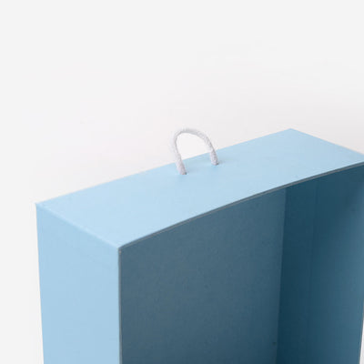 Custom Full-Color Illustration Print Drawer Gift Box | Sky Blue Interior & Rope Pull for Hair Care Beauty Kids & Playful Fashion Brand Retail Packaging | MOQ 100 pcs