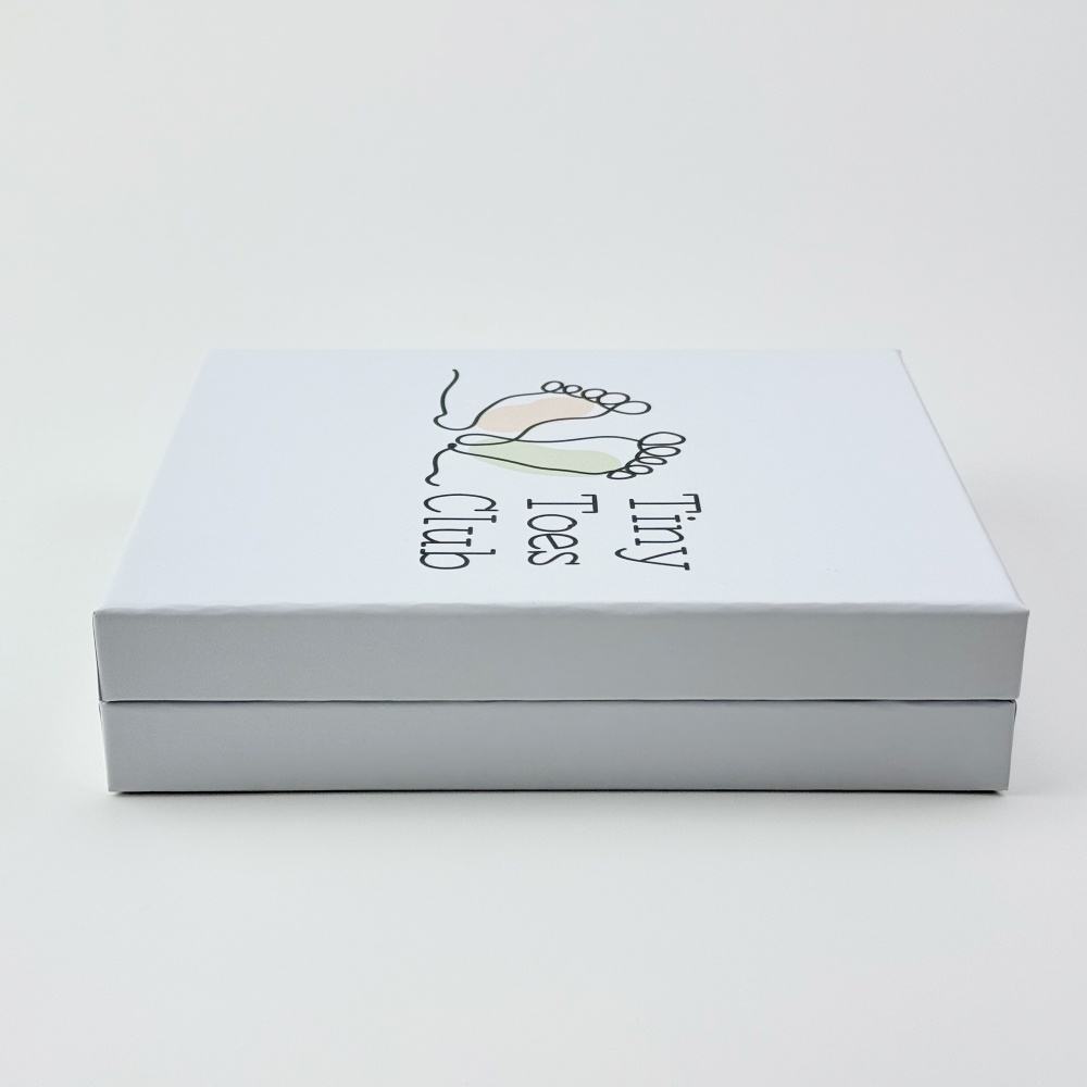 Custom Full-Color Print Two-Piece Lid and Base Gift Box | White Base Multi-Size for Baby Shower Birthday Snack Beauty Pet & Holiday Gift Set Packaging | MOQ 100 pcs
