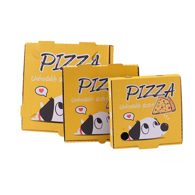 Custom Full-Color Print Insulated Pizza Box with Aluminum Foil Lining | Cartoon Character Print in Yellow Green Red for Pizza Delivery Takeaway Brand Packaging | MOQ 100 pcs