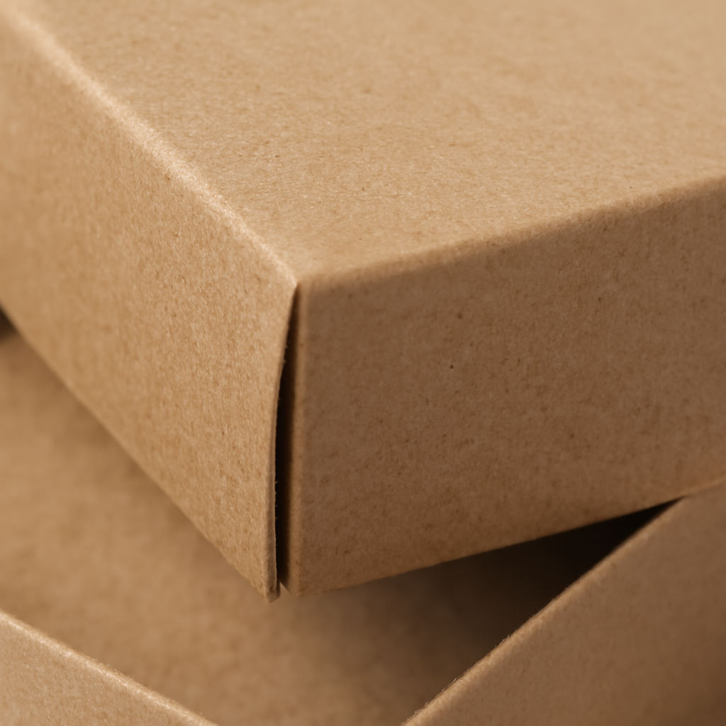 Caja de regalo de papel kraft de dos piezas con tapa y base | Embalaje minimalista ecológico mate liso para perfumes, belleza, cuidado de la piel y cajas de regalo de marcas orgánicas | Cantidad mínima de pedido: 100 unidades