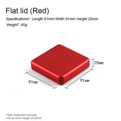 Custom 91x91x20mm Flat Square Rounded Corner Tin Box | Multi-Color Green Gray Gold Black Red Orange Teal Flat Press Lid Full-Color Print for Tea Jewelry Card Stationery & Small Brand Gift Tin | MOQ 100 pcs