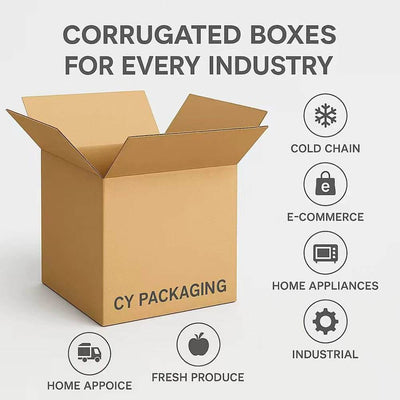 Square Corrugated Shipping Boxes Full Size Range | 8cm to 35cm Custom Printed Fruit Vegetable & Produce Boxes | MOQ 100 pcs