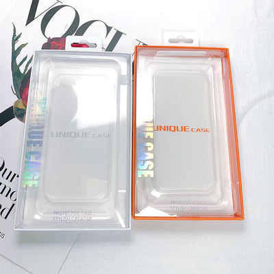 Custom Clear PVC Phone Case Retail Packaging Box | White Black Cardboard Back Card Hang Hole Full Color Brand Logo Print Multi-Model for Mobile Phone Case Accessories Brand Retail Shelf & Online Platform | MOQ 100 pcs