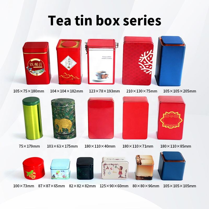 Custom Multi-Size Square & Rectangle Hinged Tin Box | Optional PVC Clear Window Lid Full-Color or Plain Print for Tea Cookie Candy Chocolate Health Supplement & Brand Packaging | MOQ 100 pcs