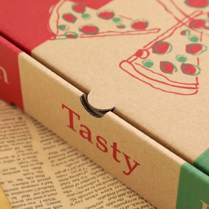 Custom Italian Tricolor Classic Pizza Box | Red Beige Green Full-Color Fresh Tasty Brand Print in Multiple Sizes for Authentic Italian Pizza Restaurant Packaging | MOQ 100 pcs