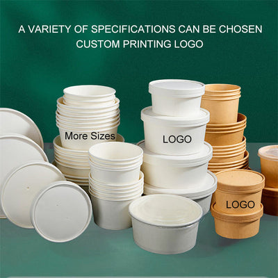 Custom Kraft Paper Takeout Packaging Full Set | Lunch Boxes Bowls Soup Cups Noodle Cups Bags & Tableware | MOQ 100 pcs