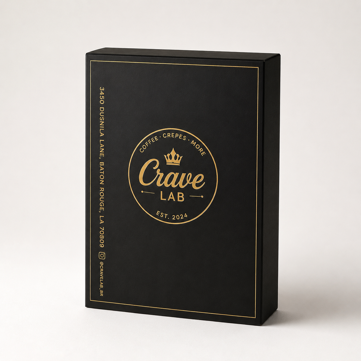 Set de empaques personalizados de papel para café Black Gold | Caja de regalo, tazas de café, bandeja para bebidas y bolsa de papel | Cantidad mínima de pedido: 100 unidades