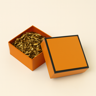 Caja de regalo de papel kraft de dos piezas con tapa y base | Embalaje minimalista ecológico mate liso para perfumes, belleza, cuidado de la piel y cajas de regalo de marcas orgánicas | Cantidad mínima de pedido: 100 unidades
