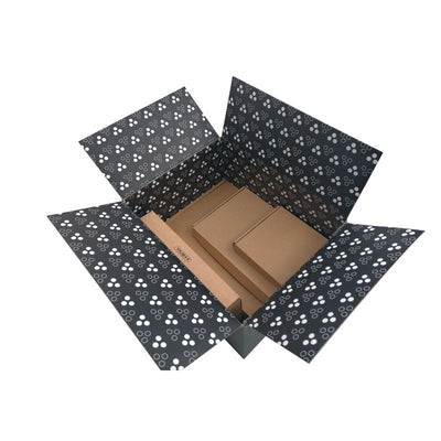 Cajas de envío corrugadas personalizadas con marca | Impresión a todo color interior y exterior para comercio electrónico y cajas de suscripción | Cantidad mínima de pedido 100 unidades