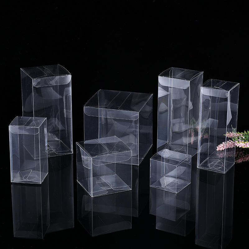 Custom Crystal Clear PVC Folding Square & Rectangle Display Box | Multi-Size Top Insert Closure for Action Figure Toy Skincare Aromatherapy Food Gift Wedding Favor Brand Transparent Packaging | MOQ 100 pcs
