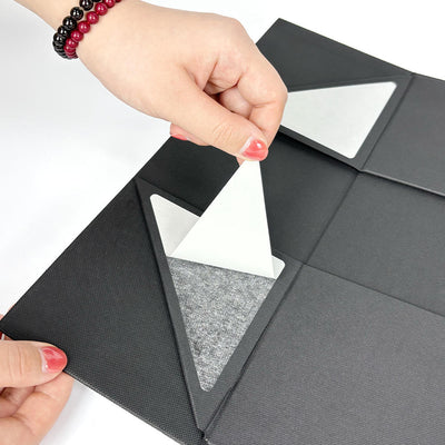 Custom Matte Black Large Magnetic Gift Box | Silver Logo Interior Print for Luxury Apparel Menswear Sportswear & Corporate Gifts | MOQ 100 pcs