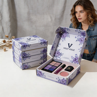 Cajas de Envío Impresas a Medida | Flores a Todo Color por Dentro y por Fuera para Maquillaje, Joyería y Cajas de Suscripción | MOQ 100 unidades