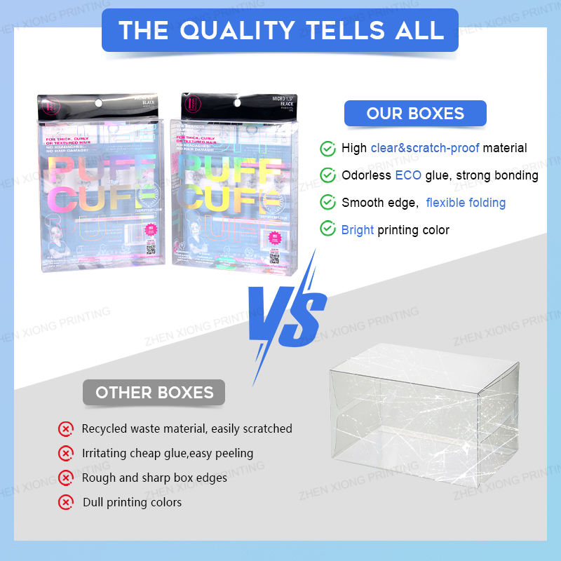 Custom Crystal Clear PVC Folding Display Packaging Box | Full Color Insert Label Design Multi-Height Sizes for Serum Capsule Ampoule Health Supplement Beauty Retail Counter Display | OEM ODM MOQ 100 pcs