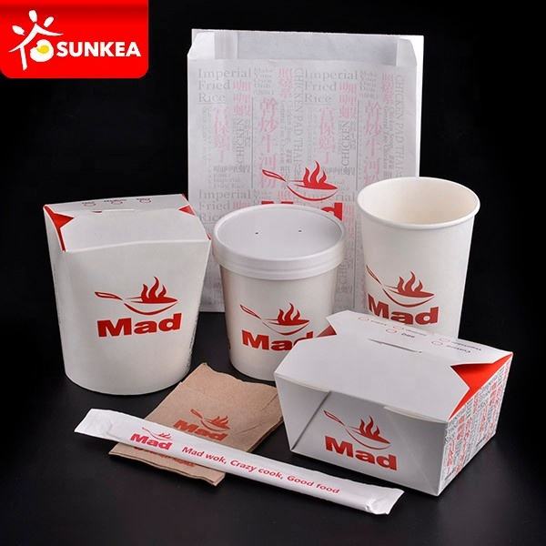 Juego de embalaje personalizado de papel kraft para llevar | Vasos para sopa, fiambreras, cajas para hamburguesas y bolsas de papel con logo | MOQ 100 unidades
