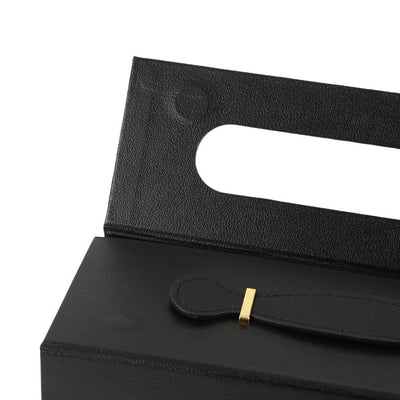 Custom Briefcase Style Foldable Gift Box | Leather Handle & Gold Clasp Multi-Color for Beauty Holiday Corporate & Luxury Retail Gifts | MOQ 100 pcs